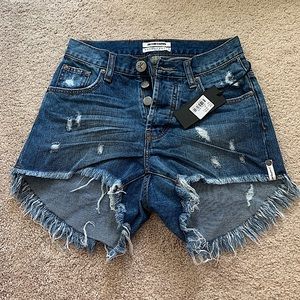 One Teaspoon High Rise Shorts Hawks Size 25 New